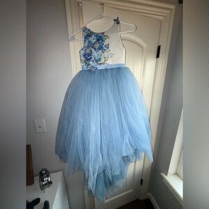 Itty Bitty Toes Blue Floral Dress